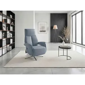 Sit & More RELAXAČNÍ KŘESLO, kůže, šedomodrá