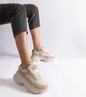 Gemre Beige sneakers with glitter inserts Clorinda