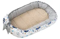 Medi Partners Baby cocoon/nest – Animals in the forest + beige minky