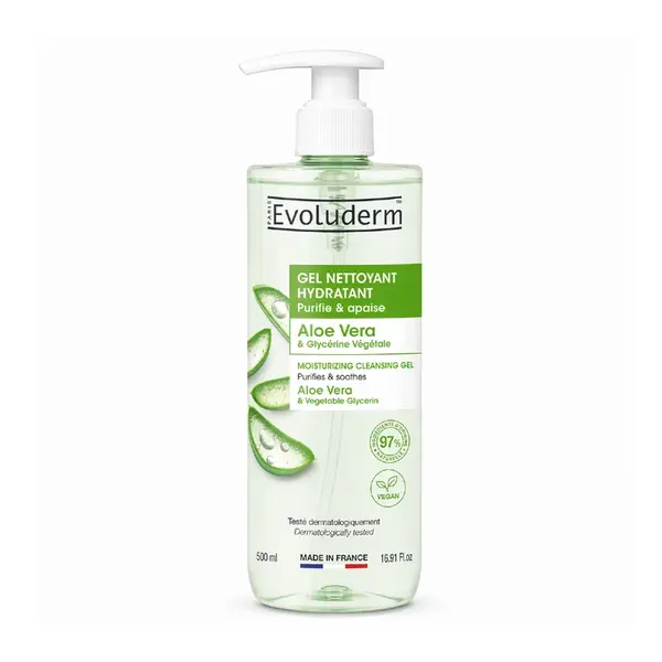 Evoluderm Čisticí pleťový gel s Aloe Vera 500 ml