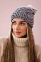 marka niezdefiniowana Fleecová čepice Ilona K218 šedá+bílá