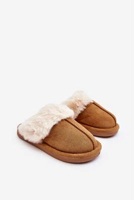 Boto Dětské pantofle s kožešinou Camel Befana