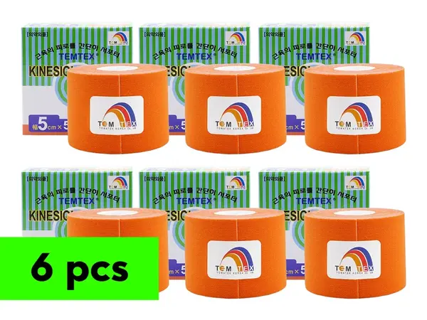 TEMTEX tape Classic, oranžová 5cm x 5m, 6ks