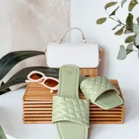 Dámské zelené pantofle SATELIVA