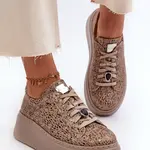 Kožené sportovní boty na platformě Maciejka