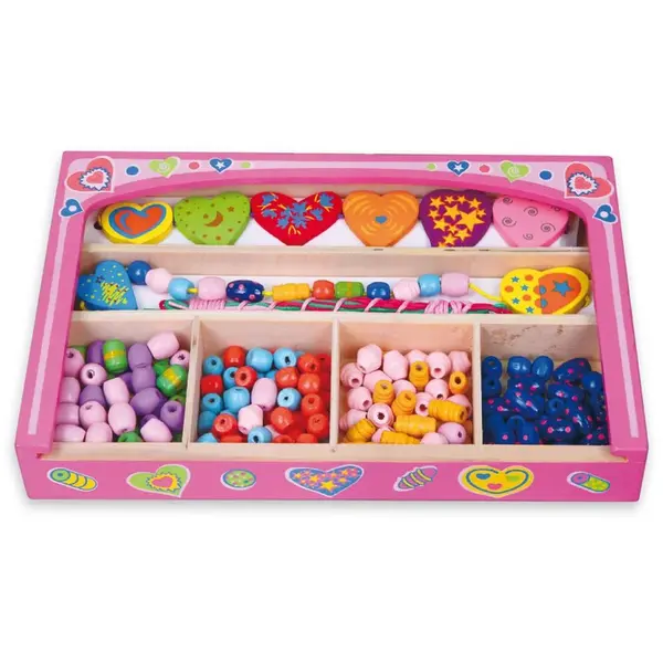 Viga Drevené koráliky na navliekanie 190ks+