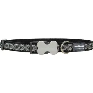 Nylonový obojok Red dingo hadie oči čierny, Veľkosť: GS