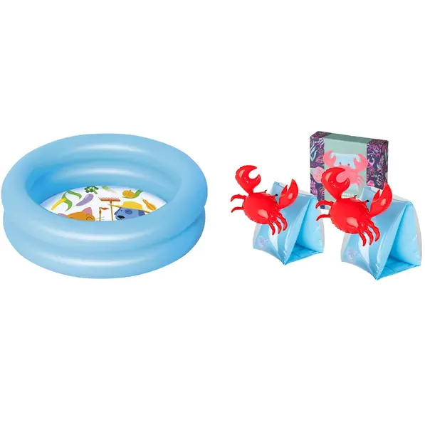 Bestway Bazén 61 cm modrý-Bestway + Nafukovacie rukávniky krab-MOVEO