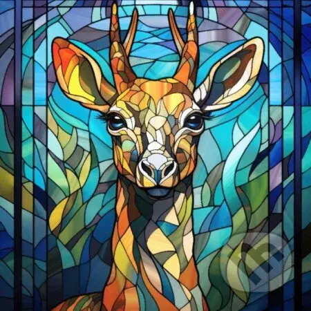 Diamantové malování - Jelen 30 x 30 cm