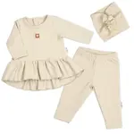 Luxusná bavlnená sada, 3D, NATURE - béžová, veľ. 74