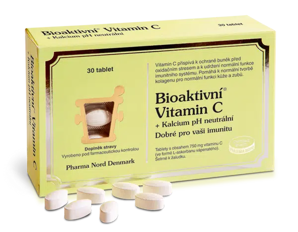 BIOAKTIVNÍ Vitamin C+Kalcium pH neutrální 30 tablet