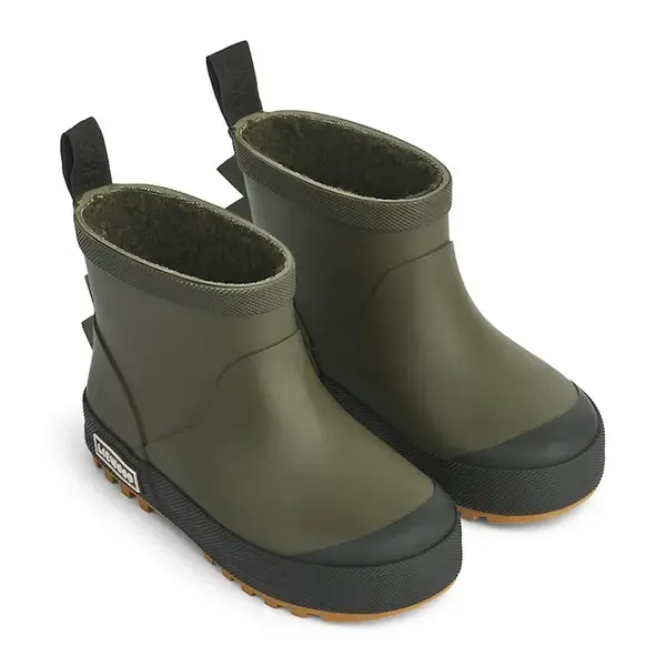 Dětské holínky Liewood Jesse Dino Thermo Rainboot zelená barva, LW20371