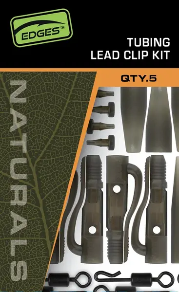 Fox závěsky edges tubing leadclip kit 5 ks - naturals