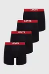 Boxerky Levi's 4-pack pánské, černá barva