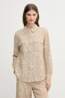 Košile Dkny dámská, šedá barva, regular, s klasickým límcem, DJ5W2132