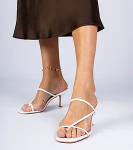 Gemre White elegant heeled mules Kapilon