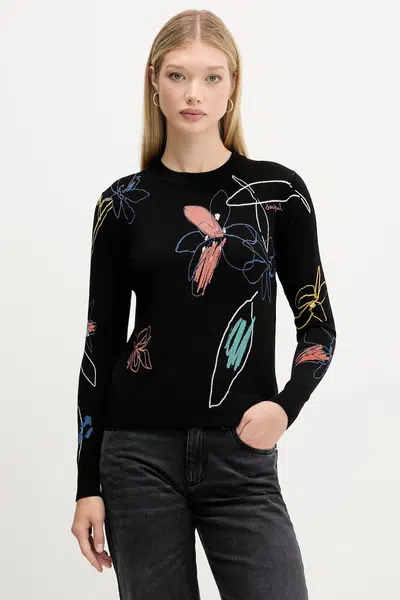 Svetr Desigual ARTY dámský, černá barva, 25WWJF33