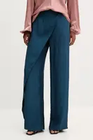 Kalhoty MAX&Co. dámské, tyrkysová barva, široké, high waist, 2526136081200