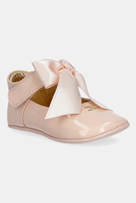 Kojenecké kožené boty Elisabetta Franchi růžová barva, F0A3-E0315