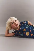 Dětské bavlněné tričko Liewood Apia Printed Shortsleeve T-shirt tmavomodrá barva, LW20355