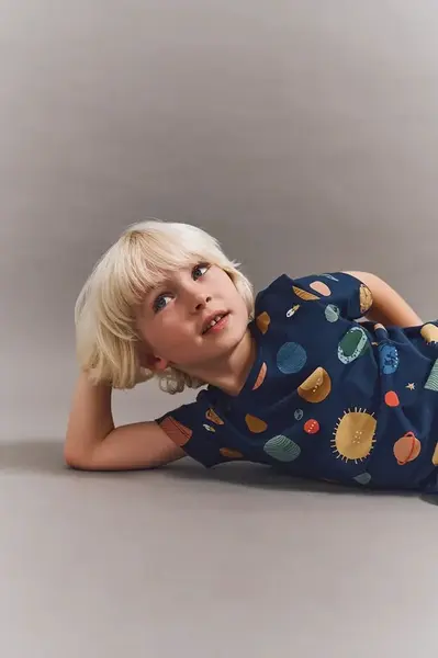 Dětské bavlněné tričko Liewood Apia Printed Shortsleeve T-shirt tmavomodrá barva, LW20355