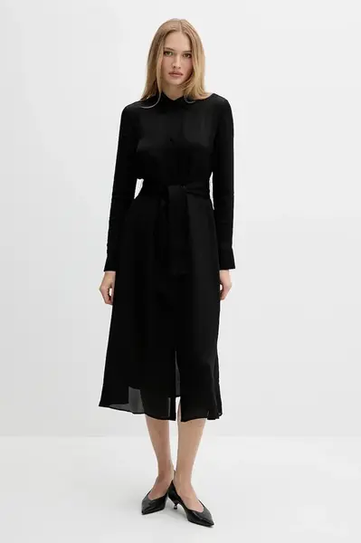 Šaty Armani Exchange černá barva, midi, XW001245 AF16121