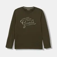 Dětské bavlněné tričko s dlouhým rukávem Guess
