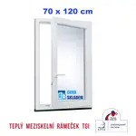 Plastové okno | 70 x 120 cm (700 x 1200 mm) | bílé |otevíravé i sklopné | pravé