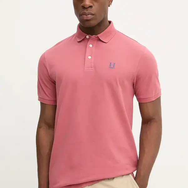 Bavlněné polo tričko Hackett London pánské, červená barva, HM5600001