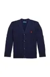Dětský bavlněný kardigan Polo Ralph Lauren tmavomodrá barva, 322925717006
