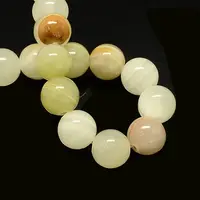 Natural Dyed Yellow Jade Gemstone Bead Strands