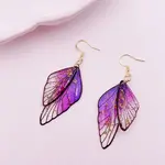 Butterfly Wing Alloy Glitter Powde Dangle Earrings