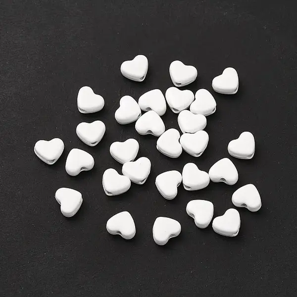 Heart Spray Painted Alloy Beads