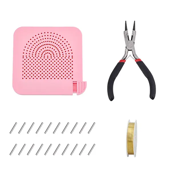 1 Set ABS Plate with Zinc Alloy Sticks and 1Pc Carbon Steel Round Nose Pliers