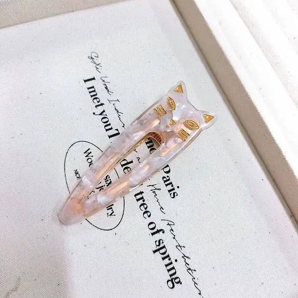 Cat Shape Cellulose Acetate(Resin) Alligator Hair Clips