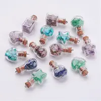 Clear Glass Bottle Natural & Synthetic Mixed Stone Pendant Decorations