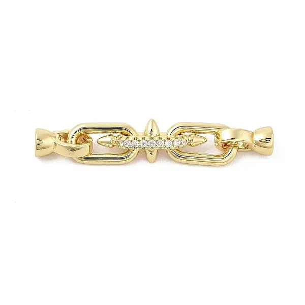 Brass Micro Pave Cubic Zirconia Fold Over Clasps
