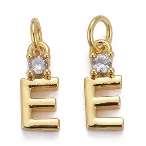 Brass Micro Pave Clear Cubic Zirconia Pendants