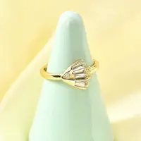 Ocean Theme Brass Micro Pave Cubic Zirconia Cuff Rings for Women