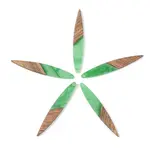 Opaque Resin & Walnut Wood Pendants