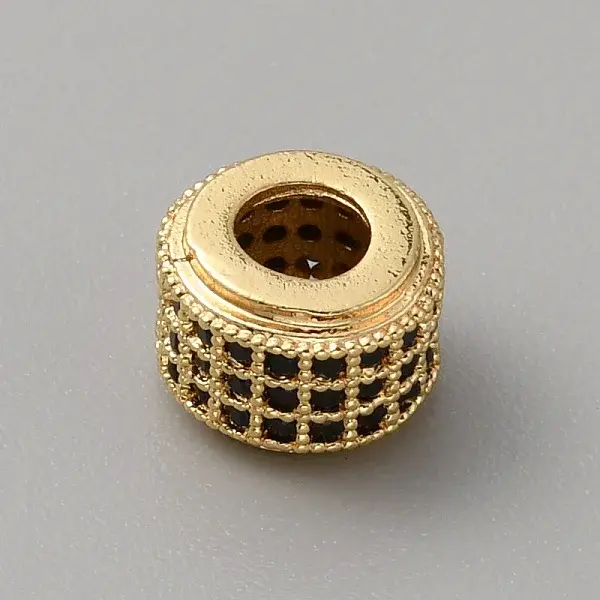 Brass Cubic Zirconia European Beads
