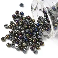 6/0 Electroplated Metallic Colours Round Glass Seed Beads