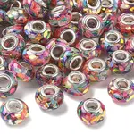 Transparent Resin Rondelle European Beads