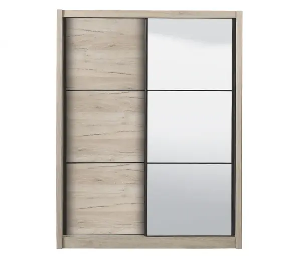 Šatníková skriňa s posuvnými dverami a zrkadlom debby 165 - dub sivý
