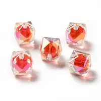 Two Tone UV Plating Rainbow Iridescent Acrylic Beads