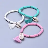 Handmade Polymer Clay Heishi Beads Stretch Bracelets