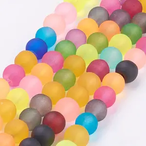 Frosted Glass Beads Strands