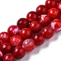 Dyed Natural Crackle Agate Beads Strands