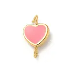 Ion Plating(IP) 304 Stainless Steel Enamel Heart Connector Charms