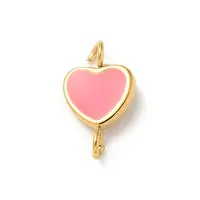Ion Plating(IP) 304 Stainless Steel Enamel Heart Connector Charms